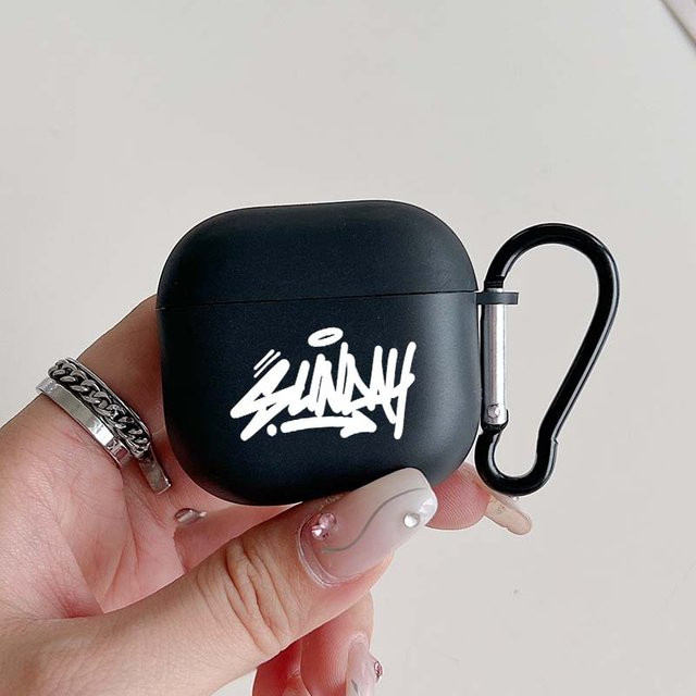 Graffiti Design Kopfhörerhülle für Apple AirPods Pro 3, Pro 2, Pro, AirPods 1, 2, 3, 4 in Schwarz - Bild 1