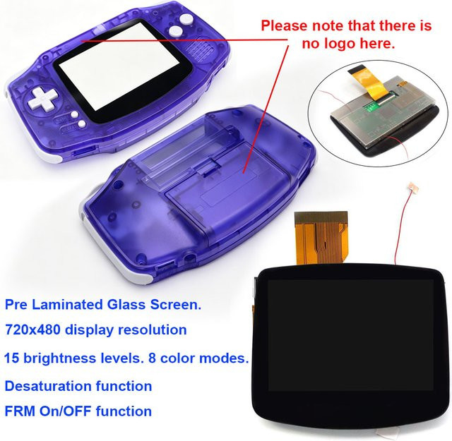 HISPEEDIDO 3,0 Zoll IPS V5 LCD-Bildschirm mit Desaturation Pre-Laminated für Gameboy Advance - Bild 1
