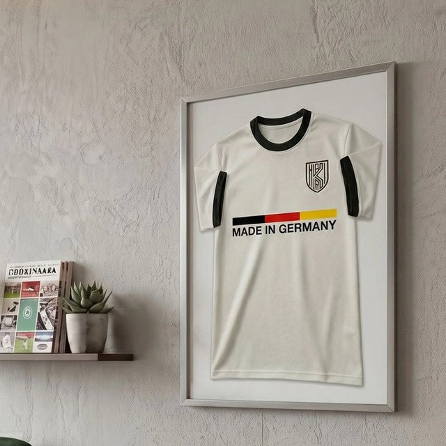 K-Möbel Echtholz Trikot Rahmen in Metallic Silber für Kindertrikots und Fan Shirts, Breite: 50 cm, Höhe: 70 cm - Bild 1