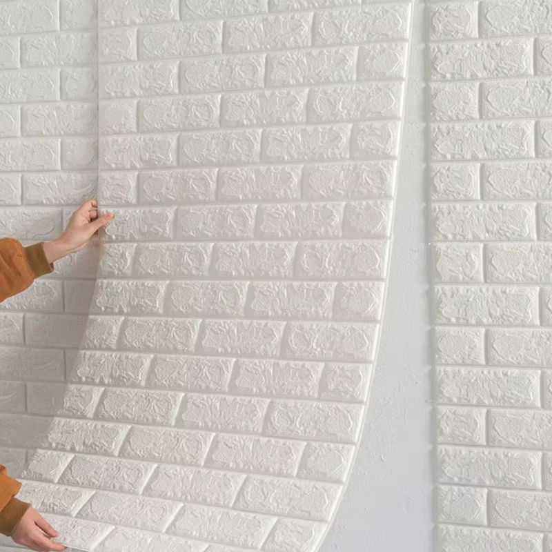 Selbstklebende 3D Ziegel Muster Wand Tapete von ctzsoop in Weiß, wasserdicht, Breite: 70 cm, Länge: 100 cm - Bild 2