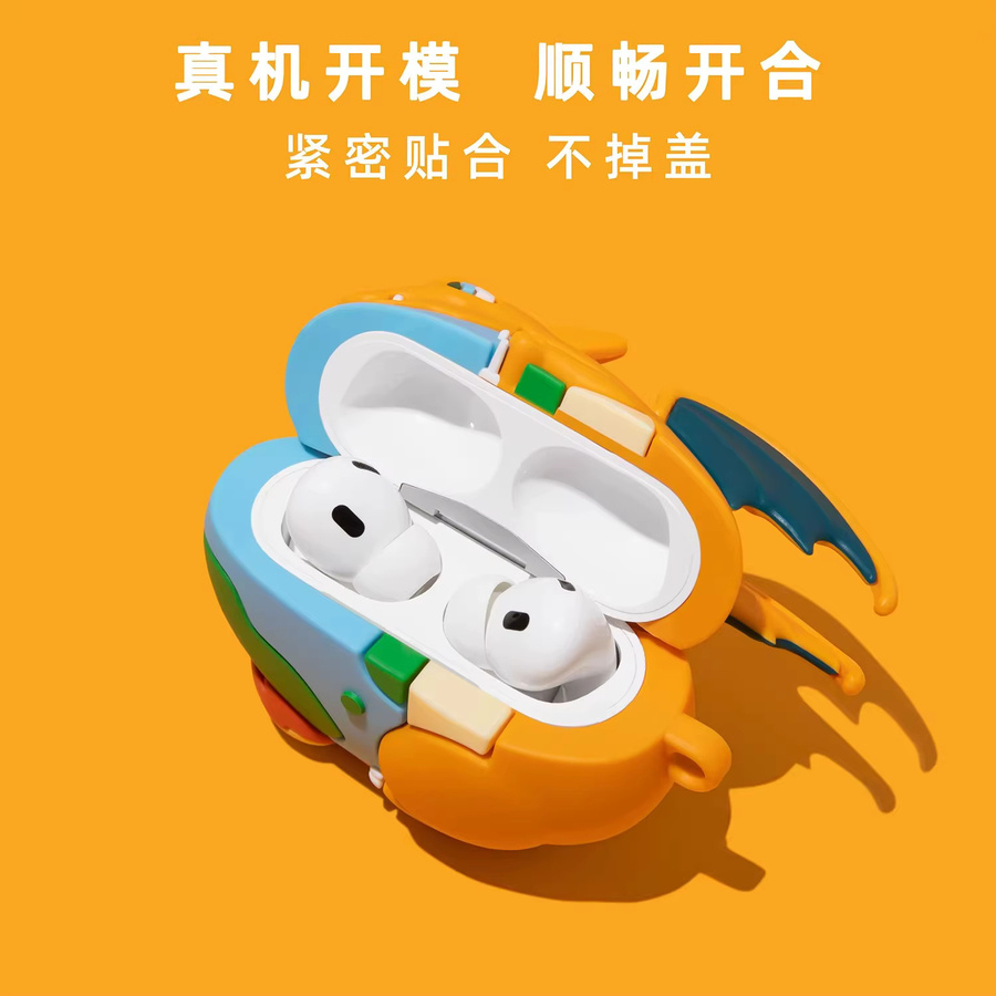 Earth Charizard Silikon-Kopfhörerhülle für Apple AirPods 1 2 3 4 Pro Pro 2 Pro 3 - Bild 1
