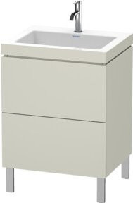 Duravit Waschtischunterschrank L-Cube c-bonded in Tau Matt mit 2 Auszügen, Breite: 60 cm, Tiefe: 48 cm, Höhe: 69,8 cm - Bild 1