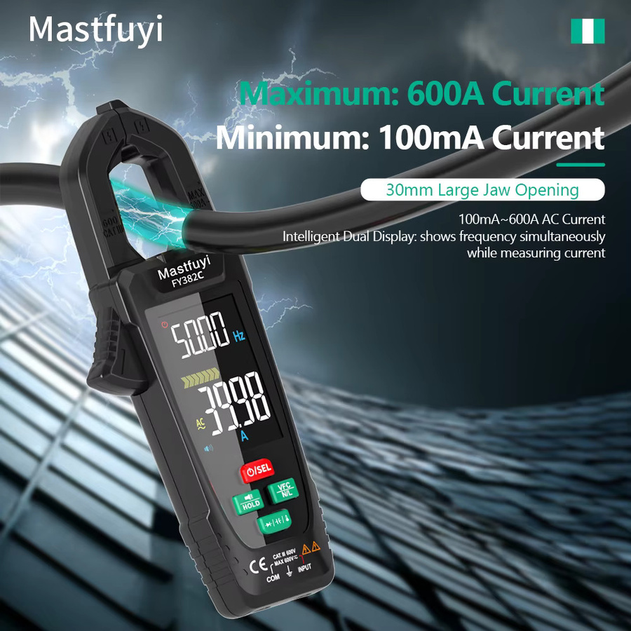 MASTFUYI Digitales Clamp Meter True RMS Multimeter mit NCV-Erkennung für AC Strom, Ohm, Hz und Kapazität - Bild 2