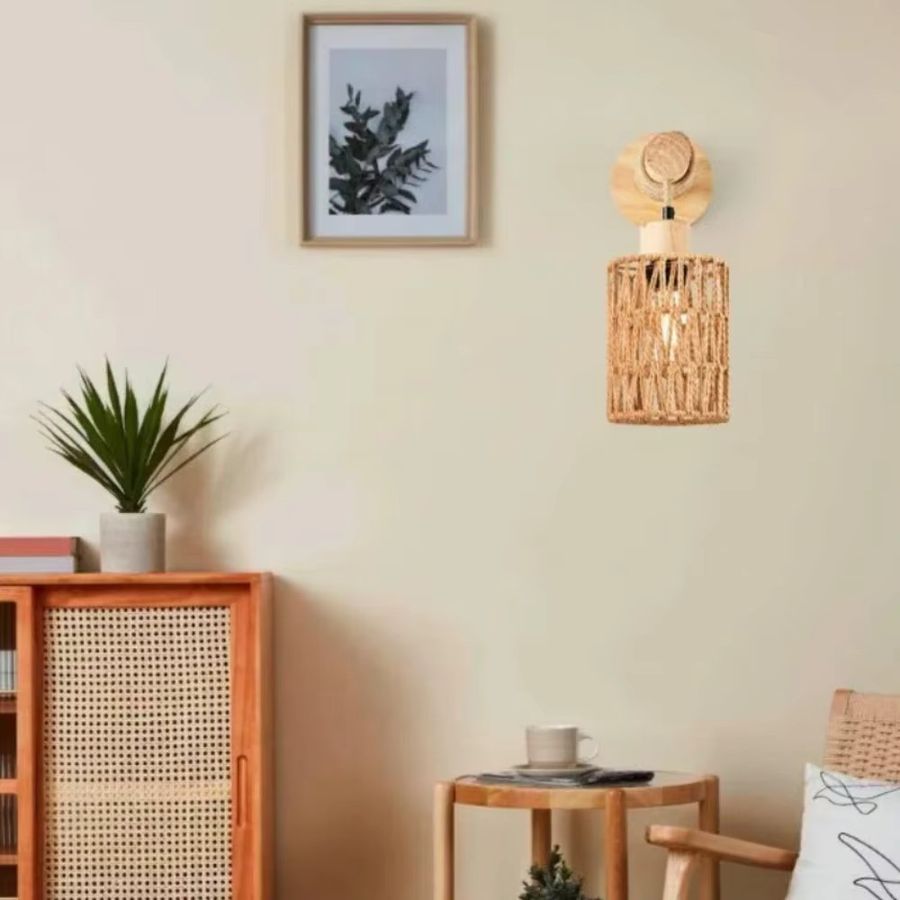 JOYINLED Wandlampe im chinesischen Stil mit LED und handgefertigter Seil-Dekoration für dein Zuhause - Bild 2