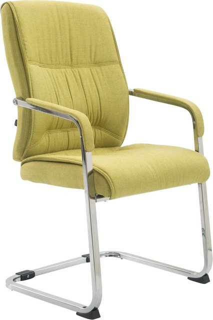 TPFLiving XL Besucherstuhl Anobo mit Armlehnen aus Stoff und Metallgestell, Grün, B/T/H: 58 x 65 x 102 cm - Bild 1