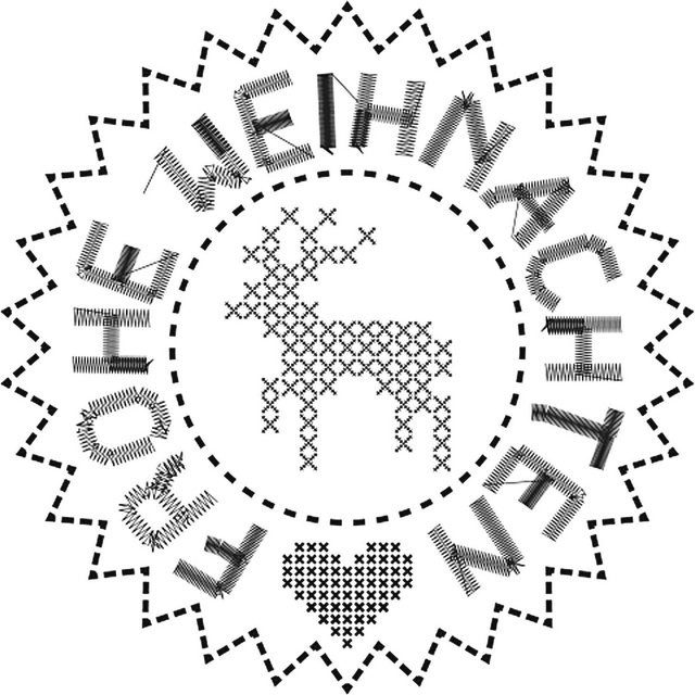 Rico Design Stempel Frohe Weihnachten Kreuzstich rund Durchmesser: 3,5 cm - Bild 1