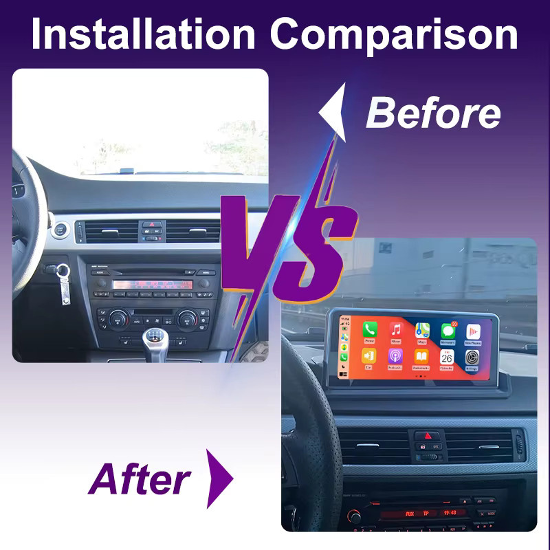 AUTOTOP 10,25 Zoll Linux Android Auto Touchscreen für BMW 3er E90 E91 E92 E93 (2005-2012) mit iDrive und drahtlosem CarPlay in Schwarz - Bild 2