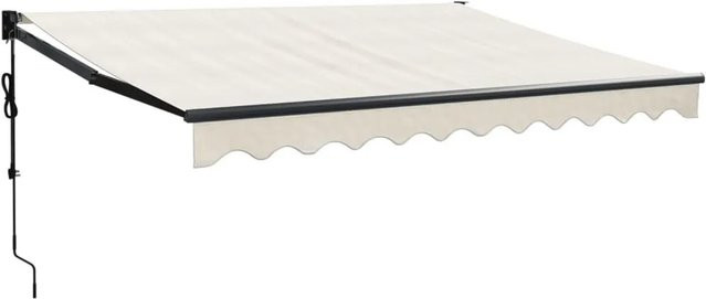 Furnicato Elektrische Markise mit Kurbel und Fernbedienung in Creme, B: 3,5 m x A: 2,5 m - Bild 1