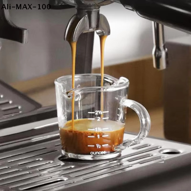 Hoeaden Espresso-Messbecher aus Glas in Transparent mit Doppelausgießer und Skala, 75 ml - Bild 4