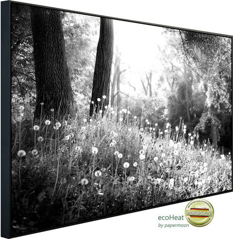 papermoon EcoHeat Infrarotheizung Wald Schwarz Weiss mit Matt-Effekt, App-Steuerung und Überhitzungsschutz - Bild 1