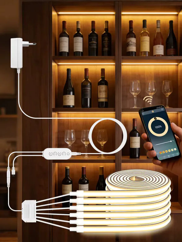 MALITAI Neon COB LED-Lichtleiste mit Smart APP-Steuerung, selbstklebend, Farbe: Weiß - Bild 6