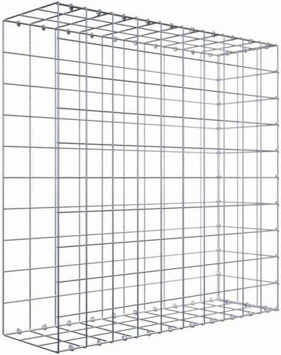 Gabiona C-Ring Anbaukorb Typ 2 aus Stahl in Silbergrau, B/T/H: 100 x 100 x 30 cm, Maschenweite 10 x 10 cm - Bild 1