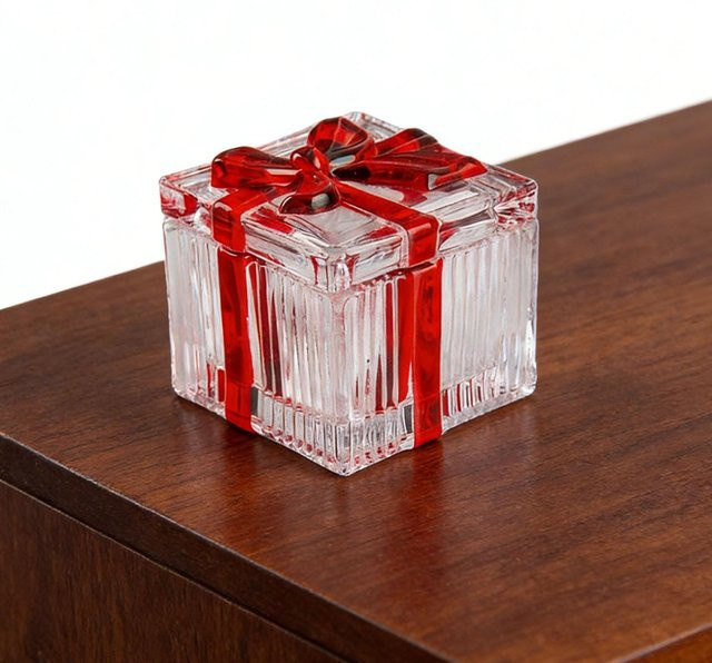 KONNWEI Schmuckschatulle aus Glas in Grau Transparent mit Deckel als dekorative Schmuckaufbewahrungsbox für Damen - Bild 1