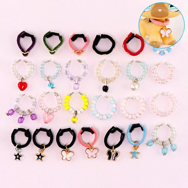 Minilpsshop Pet Shop Zubehör, 10-teiliges Set, handgefertigte Halsbänder - Bild 1