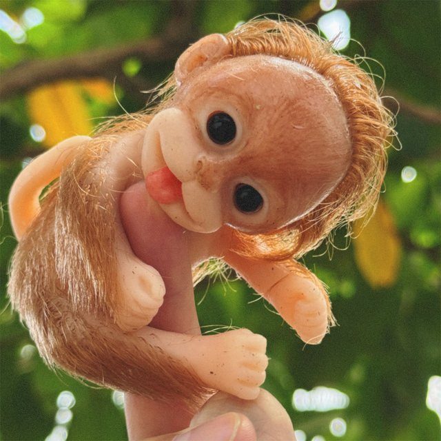 AnjoDoll Affen Reborn Puppen, Silikon, Braun, 6 Zoll - Bild 1