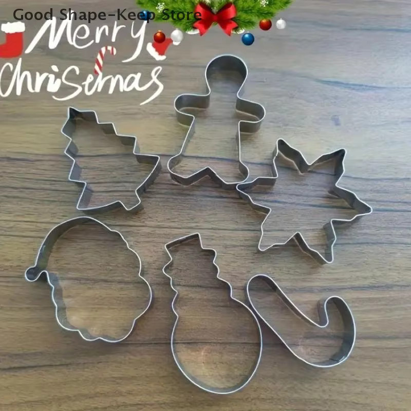 12er Set Weihnachtliche Ausstechformen aus Edelstahl in Silber für Kekse und Gebäck - Bild 3