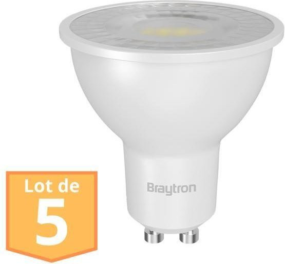 Braytron LED-Lampen Set GU10, 5 Stück, 6,5W, Warmweiß 3000K, 630 Lumen, Weiß - Bild 1
