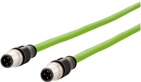 Metz Connect M12 Patchkabel CAT 5e SF/FTP Ethernet/LAN Grün, Länge: 2,00 m - Bild 1