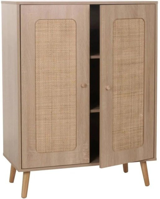 Highboard MCW-M38 Kommode mit Kubu Rattan in Braun, B/T/H: 106 x 41 x 80 cm - Bild 2