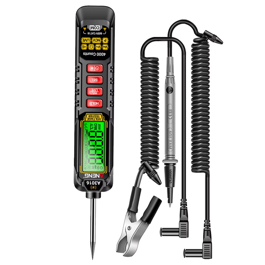 ANENG A3016 Digitalmultimeter in Schwarz mit AC/DC-Spannungstester 600V und berührungsloser Phasensequenz-Detektion sowie Widerstandstest - Bild 6