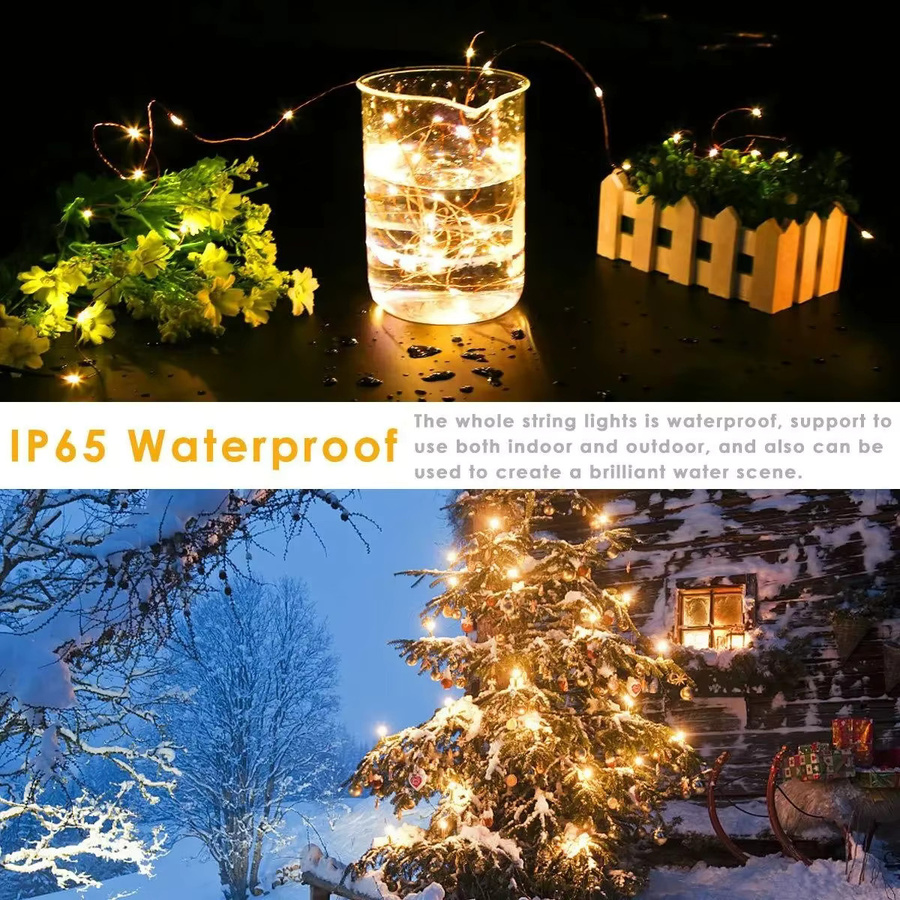 USB LED Lichterkette mit Fernbedienung und 8 Modi für Dekoration zu Weihnachten und Hochzeit - Bild 3