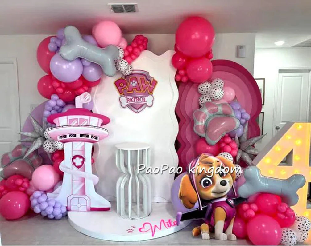 PAW Patrol Ballon-Set für Kindergeburtstage mit mehrfarbigen Aluminiumfolienballons und Bogen-Girlande zur Dekoration - Bild 1