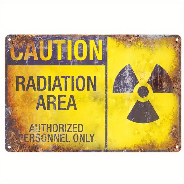 HELLOYOUNG Vintage Metallposter Radiation Hazard Iron zur Wandmontage - Bild 1