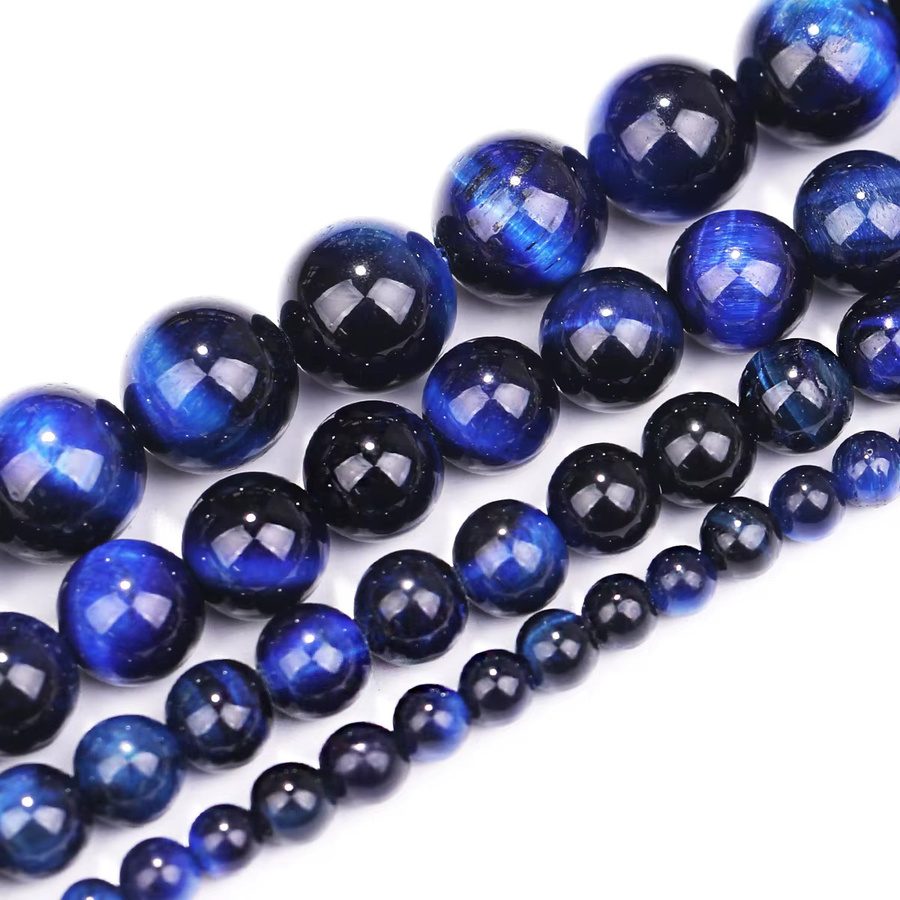 SANSWL Perlen, Blaue Tigerauge Naturstein, Bunt, Unisex - Bild 2