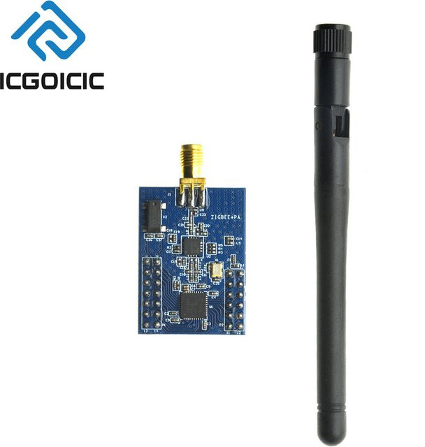 ZigBee Modul Wireless PA Power Amplification Development Board mit SMA Antenne CC2530+CC2591 IoT Hardware in Blau - Bild 1