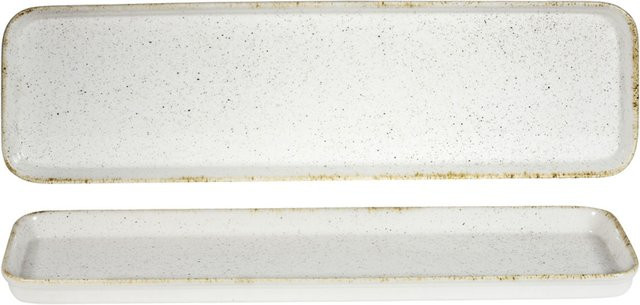 Churchill Servierplatte Hints Barley White 2/4 aus Keramik, weiß/braun, rechteckig, 4er Pack, L: 53 cm, B: 15 cm, H: 2,5 cm - Bild 1