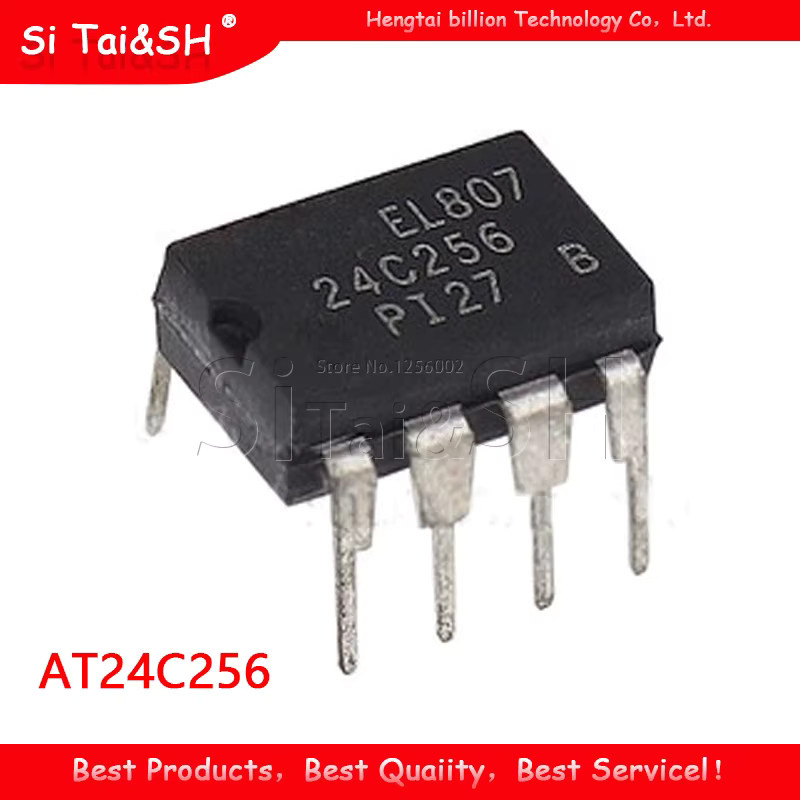 10 Stück Si Tai&SH AT24C256 EEPROM IC DIP-8 in Schwarz - Bild 2