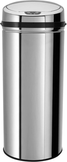 ECHTWERK Infrarot Abfalleimer mit Sensor, rund, Silber, Durchmesser: 30,5 cm, Höhe: 78 cm - Bild 1