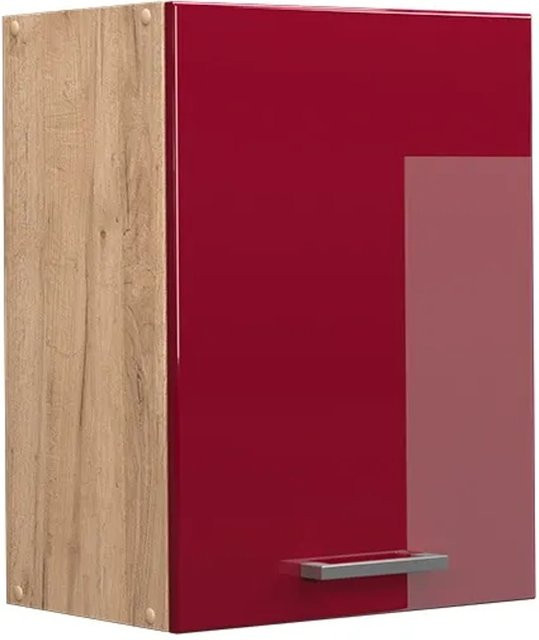 Vicco Hängeschrank R-Line Küchenschrank Eiche Bordeaux Hochglanz mit Fächern Breite: 45 cm, Höhe: 81,9 cm, Tiefe: 31 cm - Bild 2