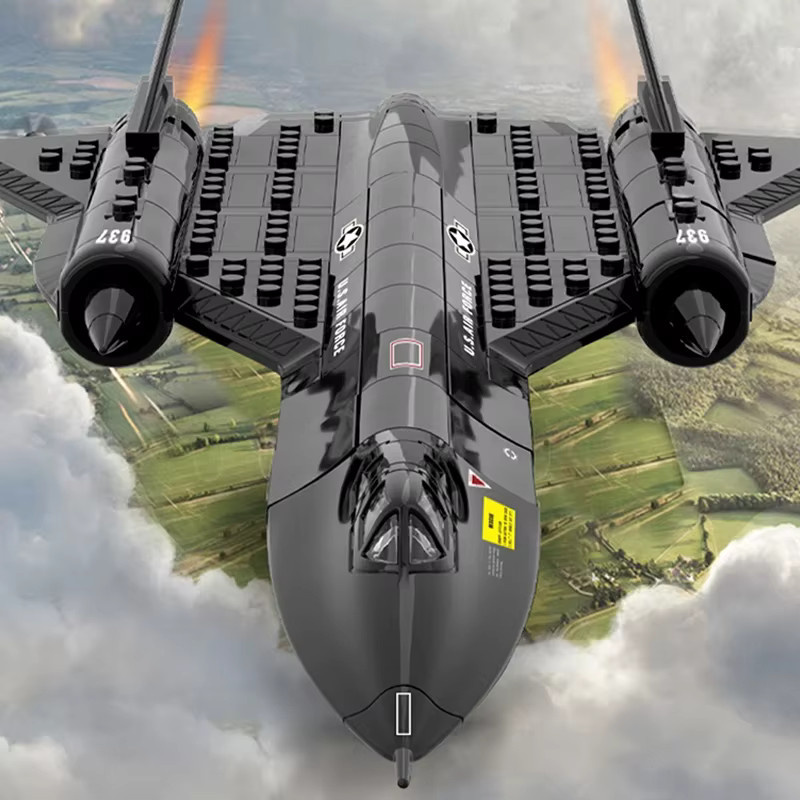 FUNXINEE SR71 Blackbird Stealth Überschall Aufklärungsflugzeug, Bausteine, Schwarz - Bild 2