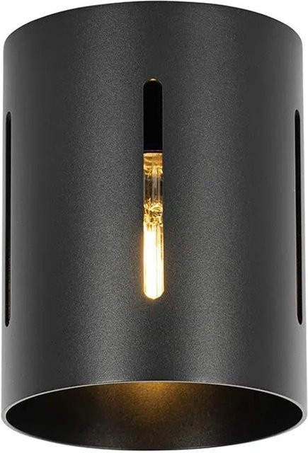 QAZQA Design Deckenleuchte Yana aus Aluminium in Schwarz mit Lichteffekt und E27 Fassung, B/T/H: 40,0 x 16,5 x 13,0 cm - Bild 1