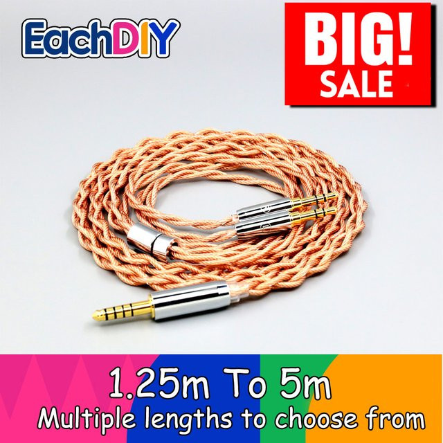 EachDIY Graphene 7N OCC abgeschirmtes koaxiales Kopfhörerkabel für Hifiman Sundara Ananda HE1000se HE6se DEVA HE400se Arya He35 - Bild 1