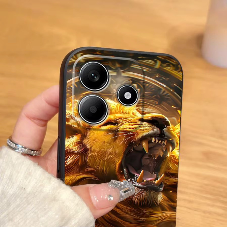 Weiche Handyhülle mit Tiger-Löwen-Design für Xiaomi Redmi Note Serie in Schwarz und Multicolour - Bild 2