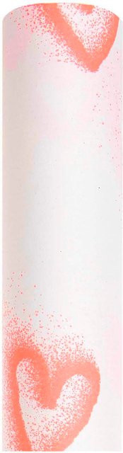 Rico Design Geschenkpapier Paper Poetry Sprayherzen in Neon Rot und Weiß, B: 70 cm, L: 200 cm, 70 g/m² - Bild 1