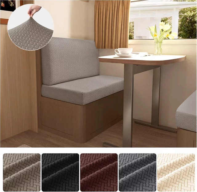 Yupartex 2er-Set Jacquard RV Dinette Sofa Sitzkissen Abdeckungen elastische Armlose Schonbezüge für Camper und Wohnmobile - Bild 1