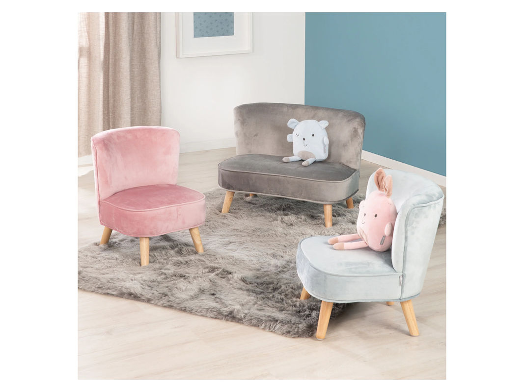ROBA Kindersofa 2-Sitzer im Skandi Stil, Grau, B/T/H: 140 x 70 x 50 cm - Bild 4