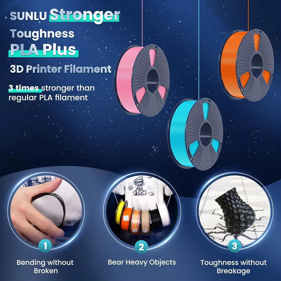 SUNLU PLA PLUS 3D-Drucker Filament Grün, 1,75 mm, 3 kg - Bild 4