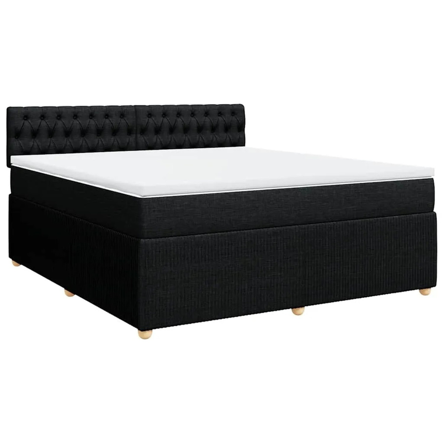 vidaXL Boxspringbett mit Matratze Schwarz B/T/H: 180 x 200 x 100,5 cm - Bild 2