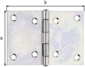 GAH Alberts Tür-Scharnier B104 breit, sendzimirverzinkter Stahl mit Edelstahlstift, Farbe: Silber - Bild 1