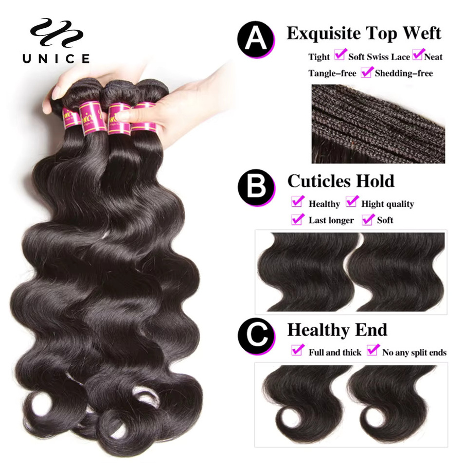 UNice Haar Bundles, Natürliche Farbe, 100% Echtes Haar - Bild 2