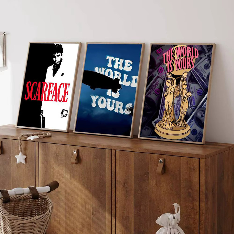 Vintage Filmplakat Scarface Rastar Poster in Multicolor auf Whitepaper-Druck B: 15,0 cm, H: 15,0 cm - Bild 3