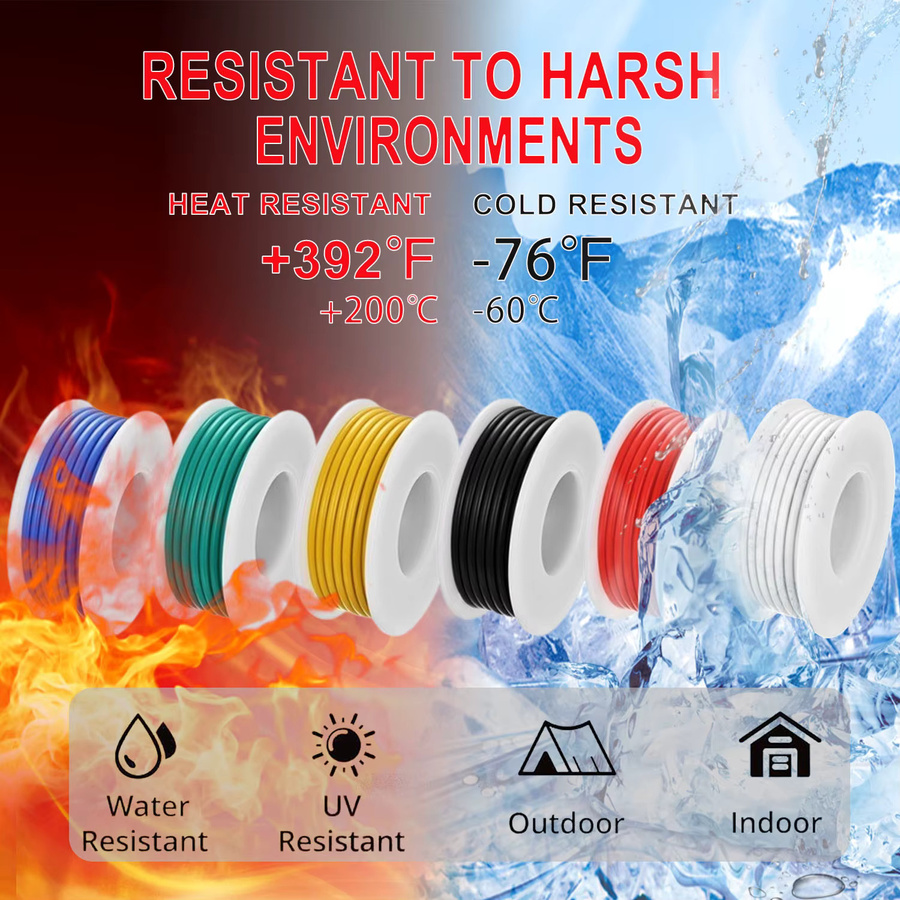 Silikon-Elektrokabel Set aus verzinntem Kupfer, 18 AWG, 6 Farben, flexibles Anschlusskabel-Set mit Werkzeugen - Bild 3