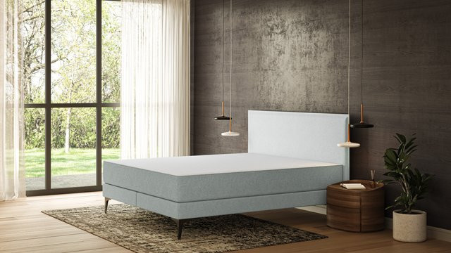 Emma Original Elite Boxspringbett in Grau mit gepolstertem Rahmen, Breite: 180 cm, Tiefe: 200 cm - Bild 1