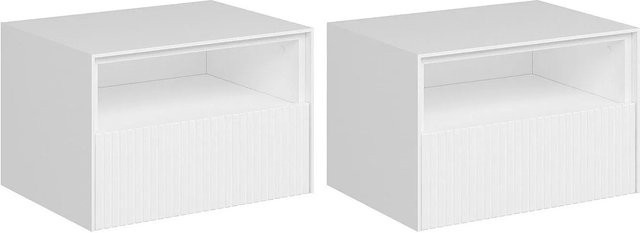 Nachttisch Caldrin von Pascal Morabito in Weiß, Modernes Design für dein Schlafzimmer, Höhe: 54 cm - Bild 1