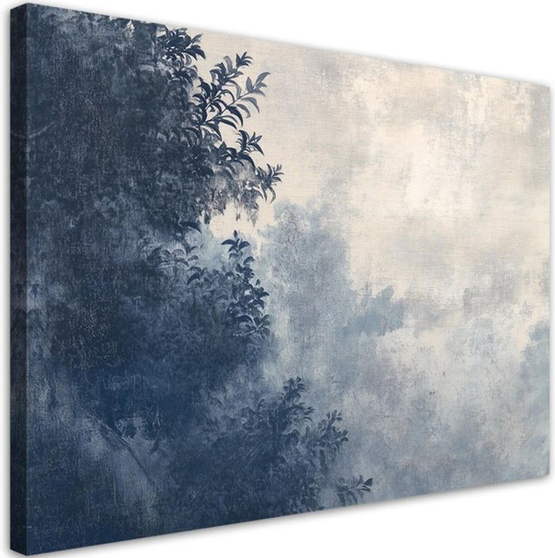 Feeby Leinwand Landschaft Arbre de forêt Blau B: 60 cm, H: 40 cm - Bild 1