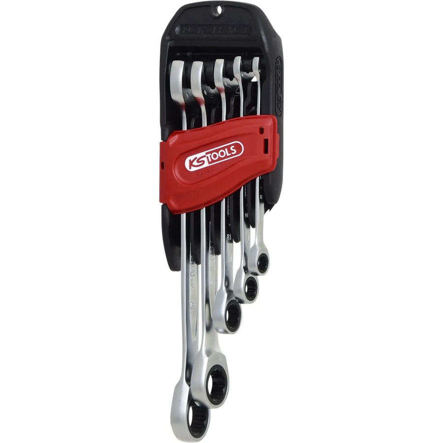KS Tools DUO GEARplus Ratschenringmaulschlüssel-Satz mit Maul-Ratschenfunktion, 5-teilig, Chrome Vanadium, Silber - Bild 2